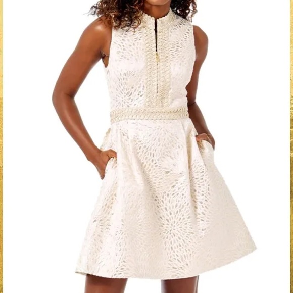 Lilly Pulitzer Gold Metallic Franci Dress - Picture 2 of 7